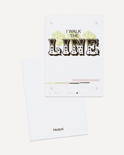 Healyni Karte The Line Detailansicht – grafisches Liniendesign auf cremefarbenem Recyclingpapier, Genesungsgeschenk nach OP