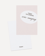 Healyni Karte Scar-Mazing Detailansicht – minimalistische Typografie auf cremefarbenem 300g Recyclingpapier, made in Germany