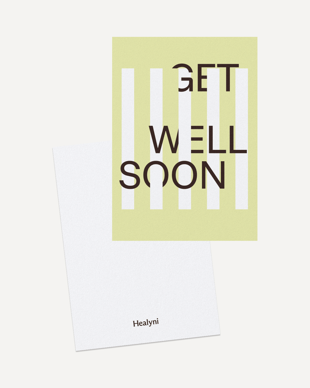 Healyni Karte Get Well Detailansicht – Genesungsgrußkarte nach OP oder Sportverletzung, cremefarbenes Altpapier, Cradle to Cradle Certified Silver
