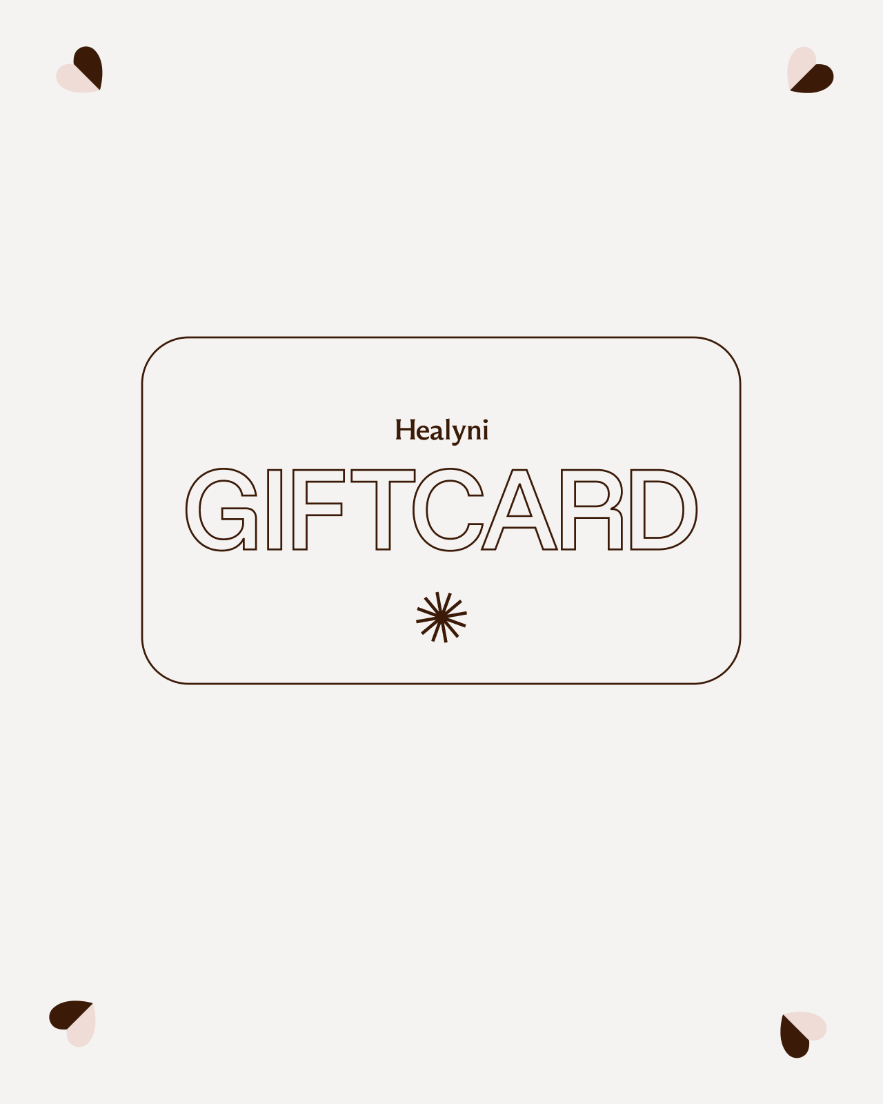 Healyni Gift Card Vorderseite – Gutschein für die Scar Care Formula, einlösbar im Healyni Online-Shop